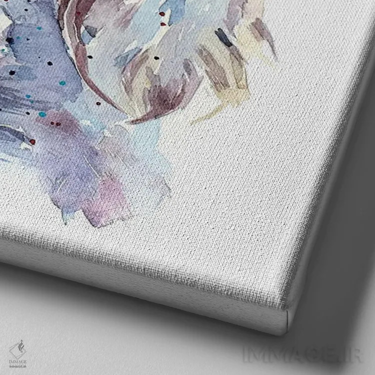 تابلو اسپینونه ۱ (نژاد سگ) اثر ادز واترکالرز (برند نقاشی آبرنگ) - نمای نزدیک بافت بوم