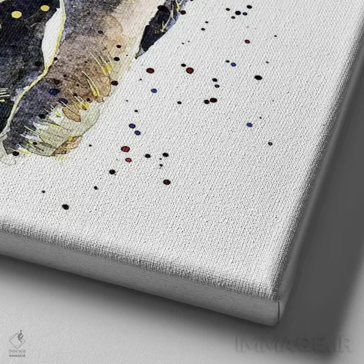 تابلو دو فیل اثر ادز واترکالرز (برند نقاشی آبرنگ) - نمای نزدیک بافت بوم