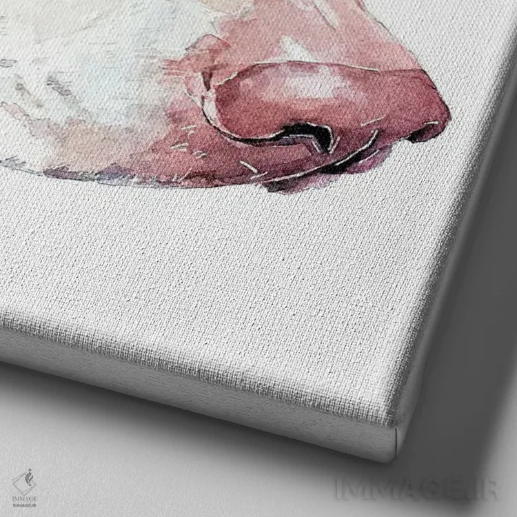 تابلو ویزسلا چهره شیرین (نژاد سگ) اثر ادز واترکالرز (برند نقاشی آبرنگ) - نمای نزدیک بافت بوم