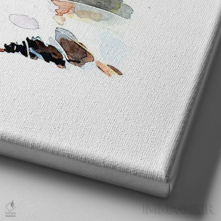 تابلو معصومیت بیلکه اثر ادز واترکالرز (برند نقاشی آبرنگ) - نمای نزدیک بافت بوم