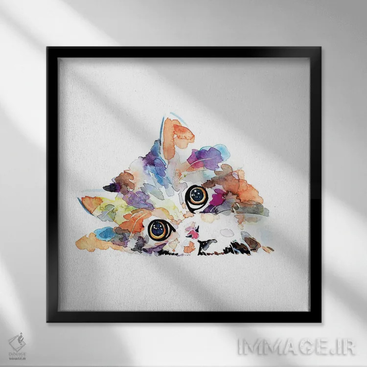 تابلو معصومیت بیلکه اثر ادز واترکالرز (برند نقاشی آبرنگ) - نمای قابدار مشکی