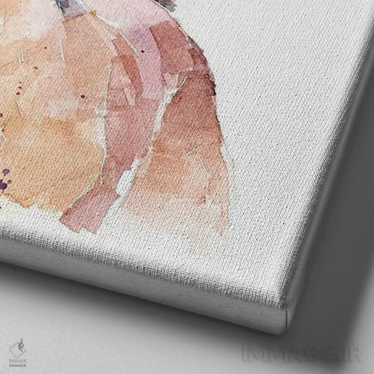 تابلو ویزسلا در حال نگاه به بالا (نژاد سگ) اثر ادز واترکالرز (برند نقاشی آبرنگ) - نمای نزدیک بافت بوم