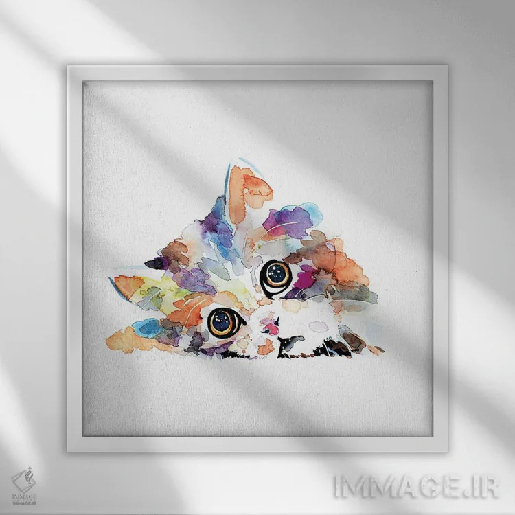 تابلو معصومیت بیلکه اثر ادز واترکالرز (برند نقاشی آبرنگ) - نمای قابدار سفید