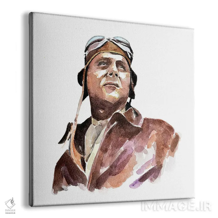 تابلو تلاش جنگی: خلبان جنگ جهانی دوم اثر ادز واترکالرز (برند نقاشی آبرنگ) - نمای پرسپکتیو محصول