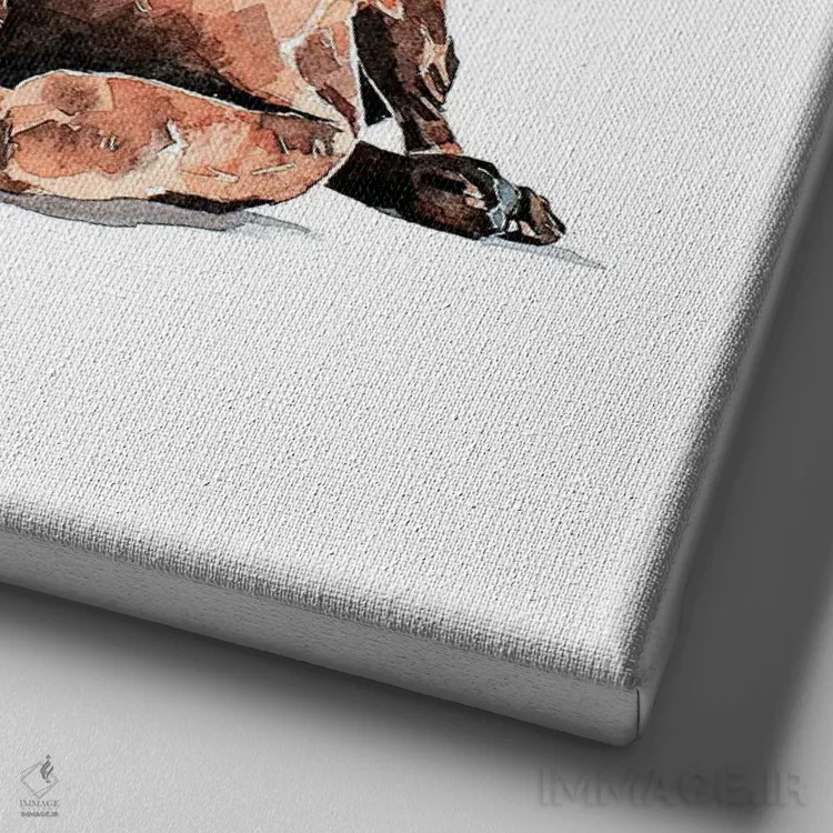 تابلو ویزسلا باشکوه (نژاد سگ) اثر ادز واترکالرز (برند نقاشی آبرنگ) - نمای نزدیک بافت بوم