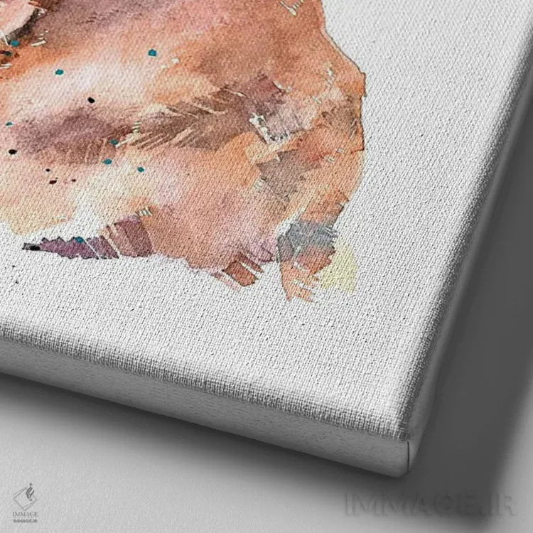 تابلو ویزسلا متفکر (نژاد سگ) اثر ادز واترکالرز (برند نقاشی آبرنگ) - نمای نزدیک بافت بوم