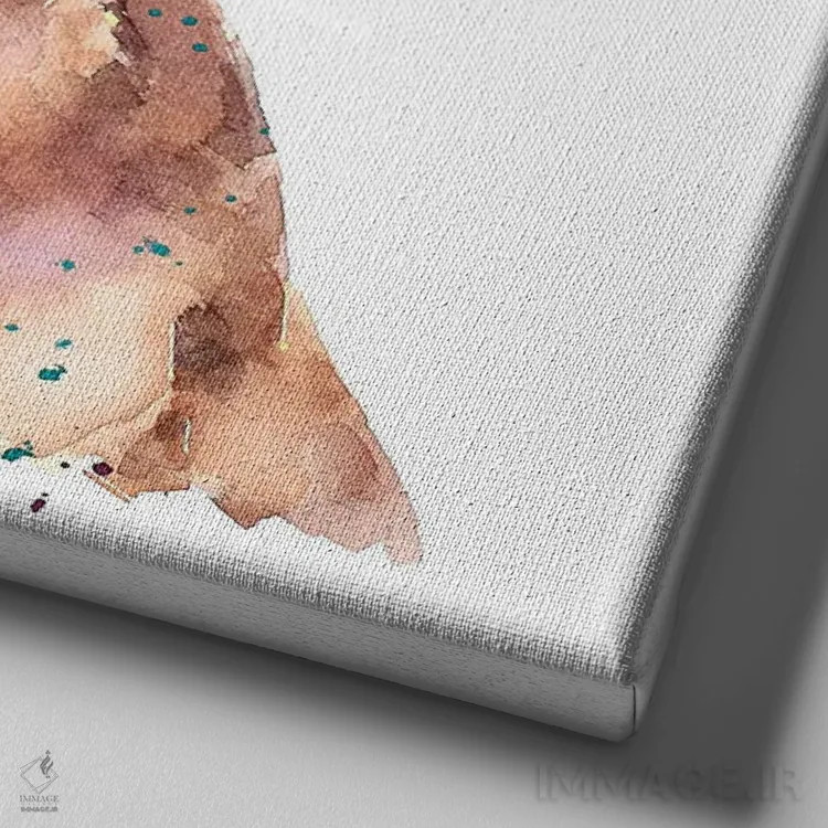 تابلو ویزسلا غرق در فکر (نژاد سگ) اثر ادز واترکالرز (برند نقاشی آبرنگ) - نمای نزدیک بافت بوم