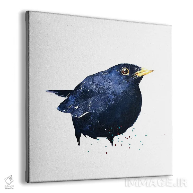 تابلو پرنده سیاه اثر ادز واترکالرز (برند نقاشی آبرنگ) - نمای پرسپکتیو محصول