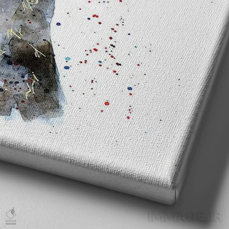 تابلو وایمارانر I (نژاد سگ) اثر ادز واترکالرز (برند نقاشی آبرنگ) - نمای نزدیک بافت بوم