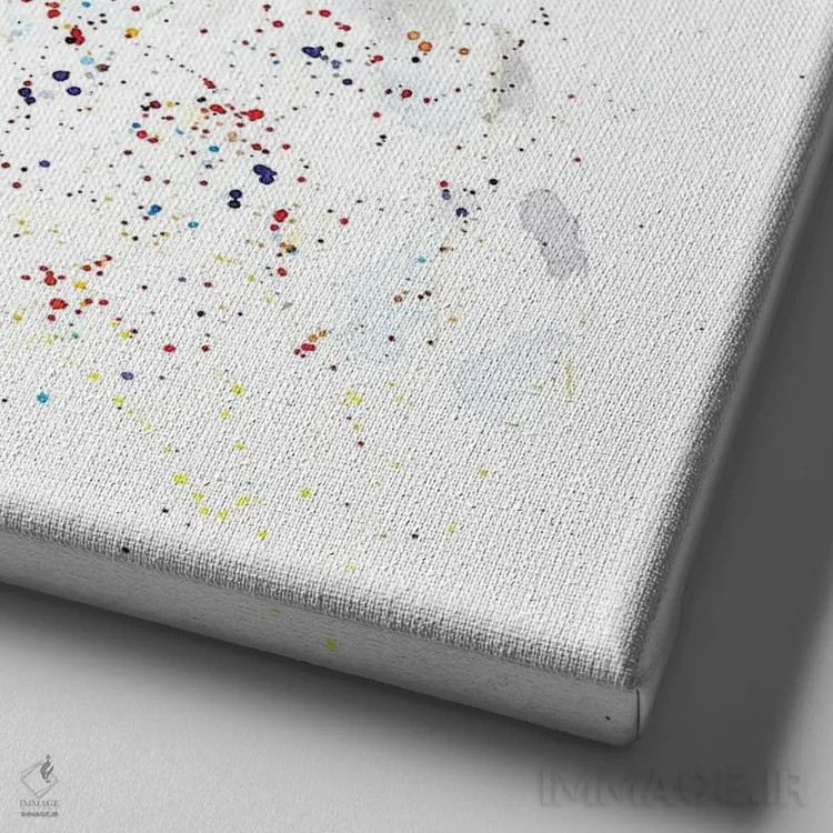 تابلو بول تریر انگلیسی سفید (نژاد سگ) اثر ادز واترکالرز (برند نقاشی آبرنگ) - نمای نزدیک بافت بوم