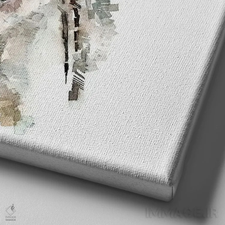 تابلو وایمارانر II (نژاد سگ) اثر ادز واترکالرز (برند نقاشی آبرنگ) - نمای نزدیک بافت بوم