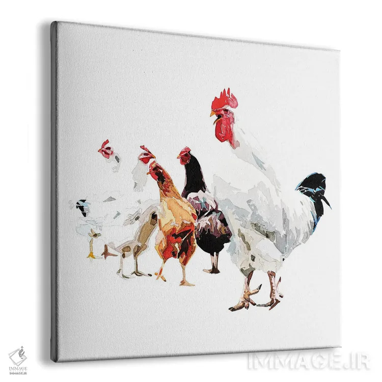 تابلو مرغها اثر ادز واترکالرز (برند نقاشی آبرنگ) - نمای پرسپکتیو محصول