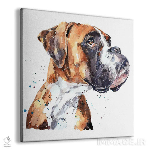 تابلو باکسر آلمانی (نژاد سگ) اثر ادز واترکالرز (برند نقاشی آبرنگ) - نمای پرسپکتیو محصول