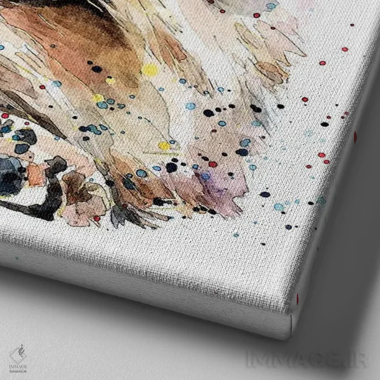 تابلو کرن تریر نزدیک صورتت (نژاد سگ) اثر ادز واترکالرز (برند نقاشی آبرنگ) - نمای نزدیک بافت بوم