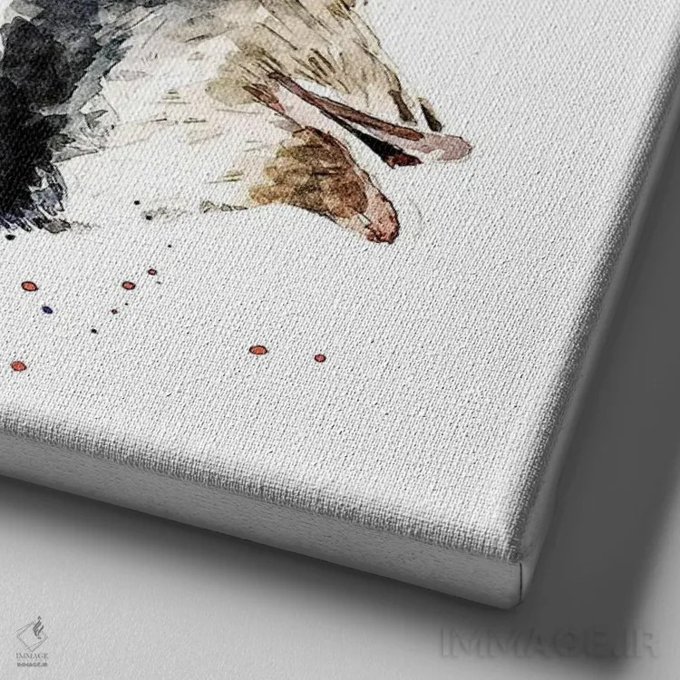 تابلو شامپانزه اثر ادز واترکالرز (برند نقاشی آبرنگ) - نمای نزدیک بافت بوم