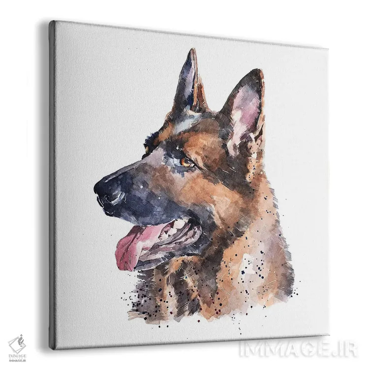 تابلو ژرمن شپرد I (نژاد سگ) اثر ادز واترکالرز (برند نقاشی آبرنگ) - نمای پرسپکتیو محصول