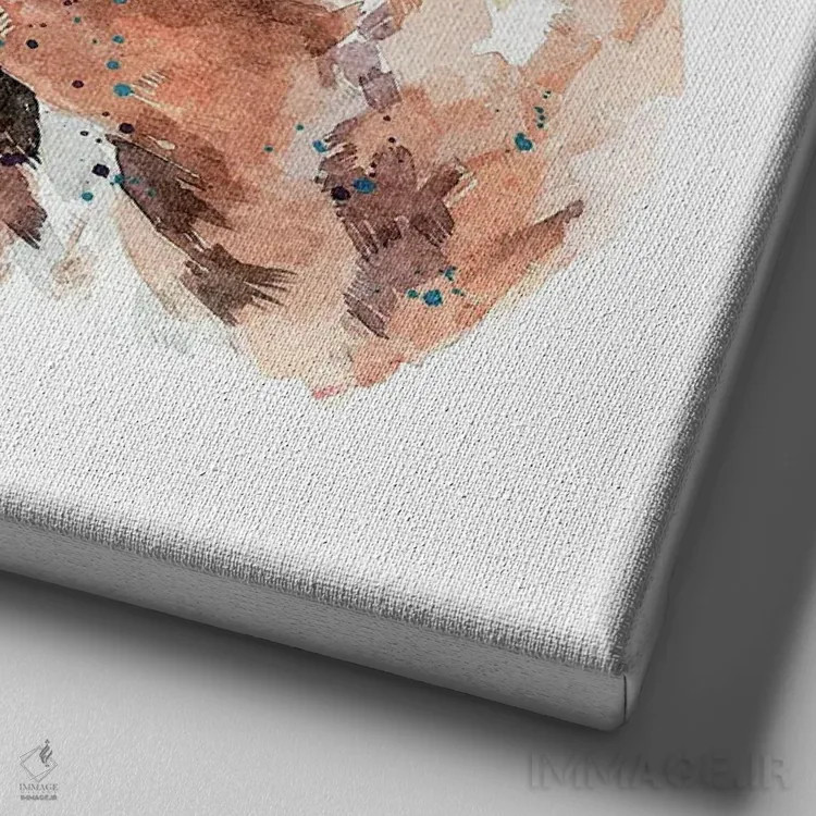 تابلو داگ دو بردو I (نژاد سگ) اثر ادز واترکالرز (برند نقاشی آبرنگ) - نمای نزدیک بافت بوم