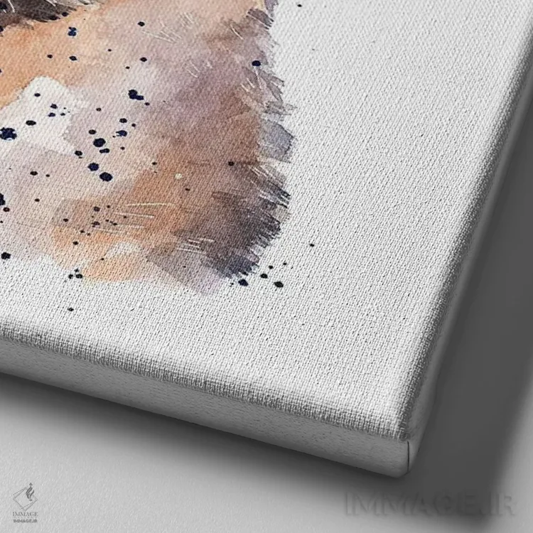 تابلو ژرمن شپرد I (نژاد سگ) اثر ادز واترکالرز (برند نقاشی آبرنگ) - نمای نزدیک بافت بوم