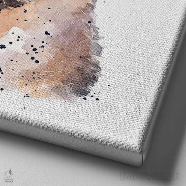 تابلو ژرمن شپرد I (نژاد سگ) اثر ادز واترکالرز (برند نقاشی آبرنگ) - نمای نزدیک بافت بوم