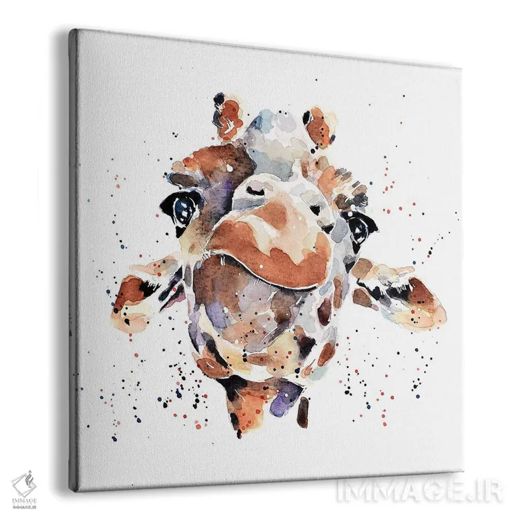 تابلو زرافه I اثر ادز واترکالرز (برند نقاشی آبرنگ) - نمای پرسپکتیو محصول