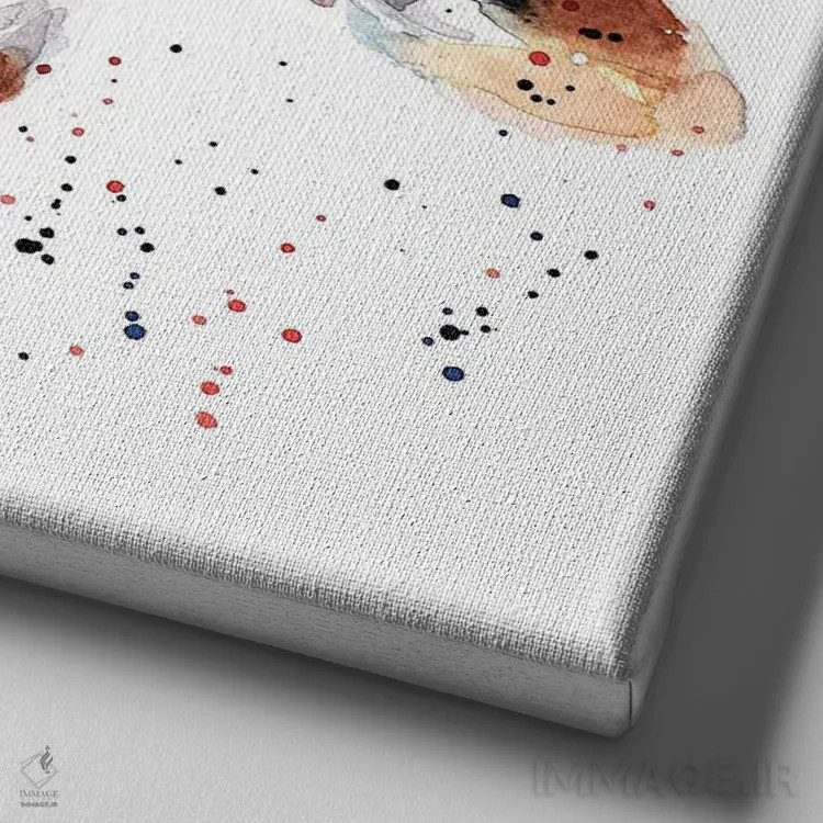 تابلو زرافه I اثر ادز واترکالرز (برند نقاشی آبرنگ) - نمای نزدیک بافت بوم