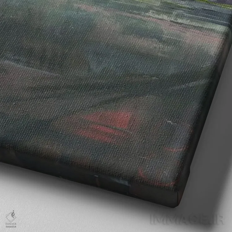 تابلو زمین اثر ادوارد وارکنتین - نمای نزدیک بافت بوم