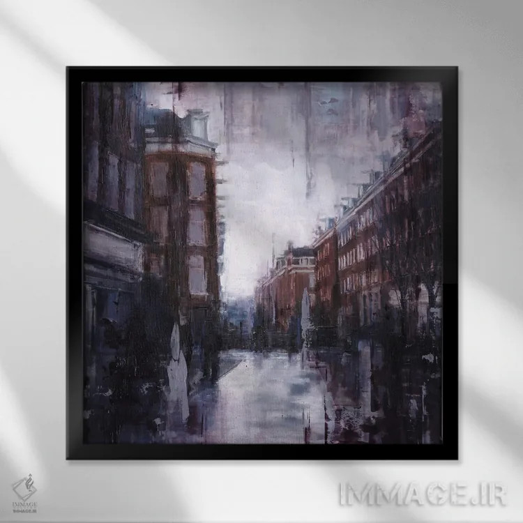 تابلو آمستردام ۲۲ ۰۱ اثر ادوارد وارکنتین - نمای قابدار مشکی