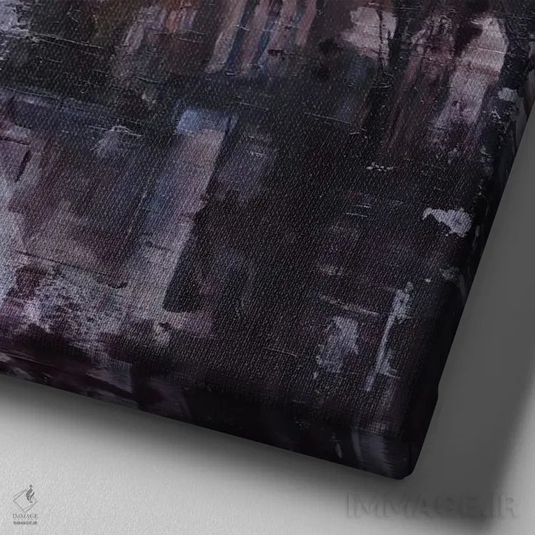 تابلو آمستردام ۲۲ ۰۱ اثر ادوارد وارکنتین - نمای نزدیک بافت بوم