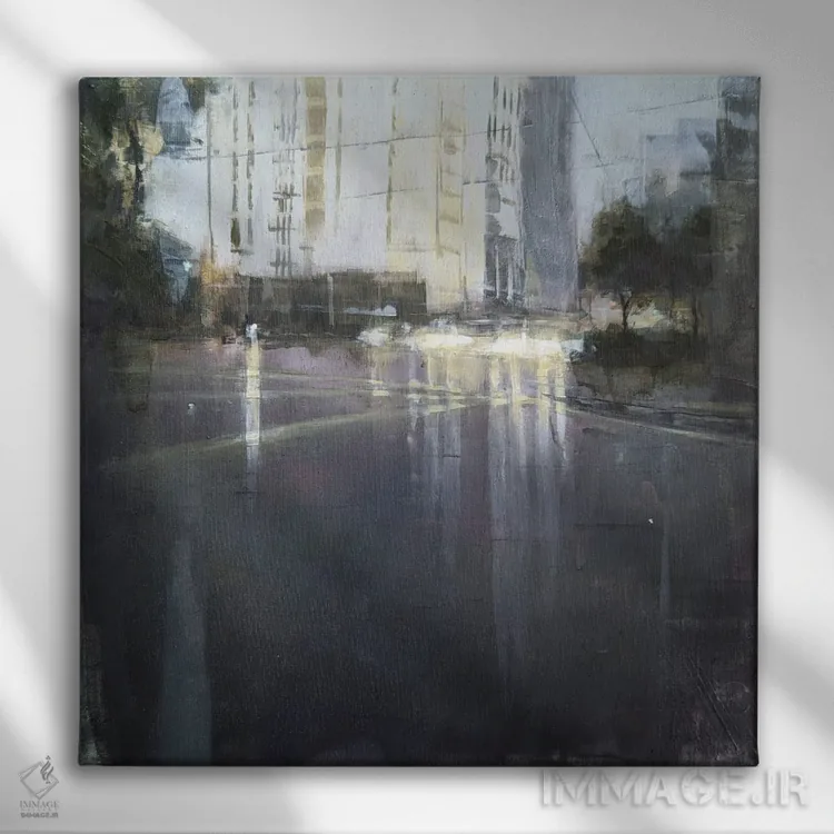 تابلو باران در کل III (احتمالاً کوالالامپور) اثر ادوارد وارکنتین - نمای روبهرو روی دیوار
