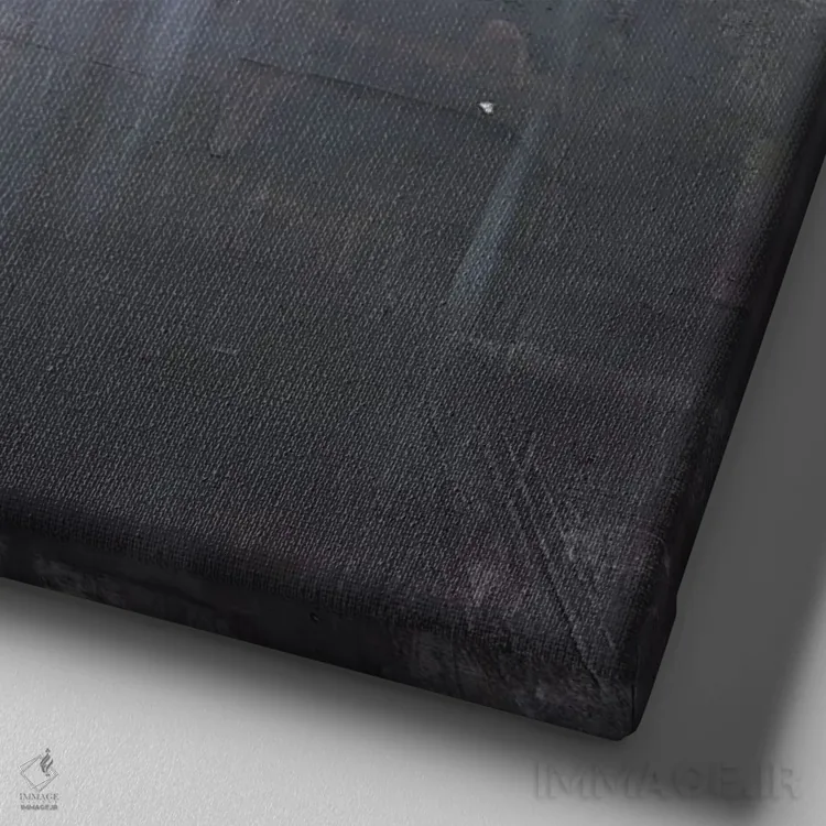 تابلو باران در کل III (احتمالاً کوالالامپور) اثر ادوارد وارکنتین - نمای نزدیک بافت بوم