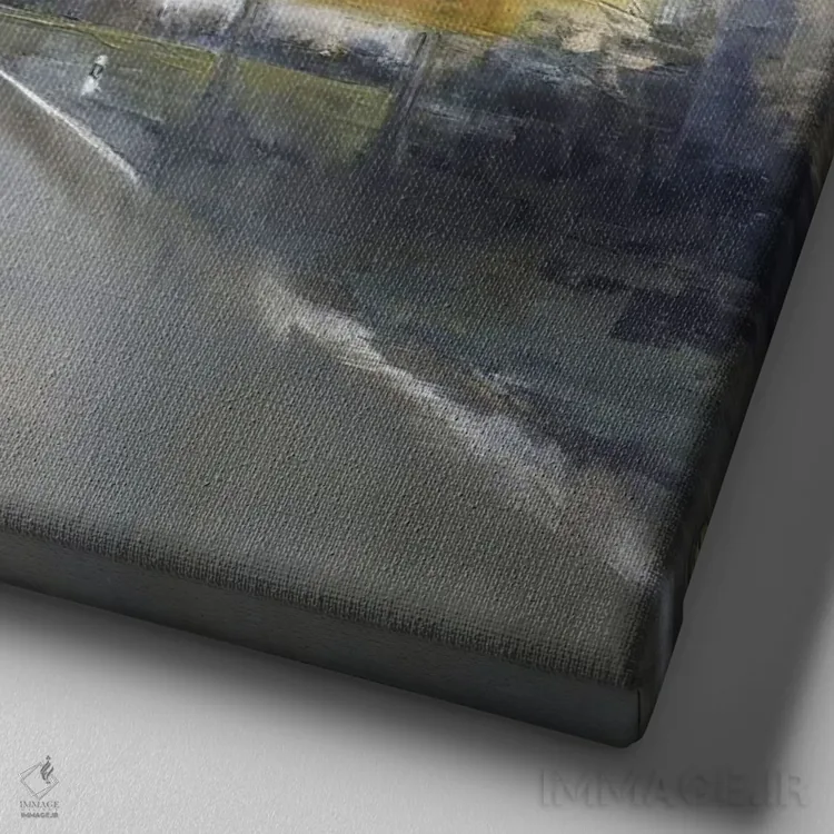 تابلو بی۲۵۲ (کد یا شماره اثر) اثر ادوارد وارکنتین - نمای نزدیک بافت بوم