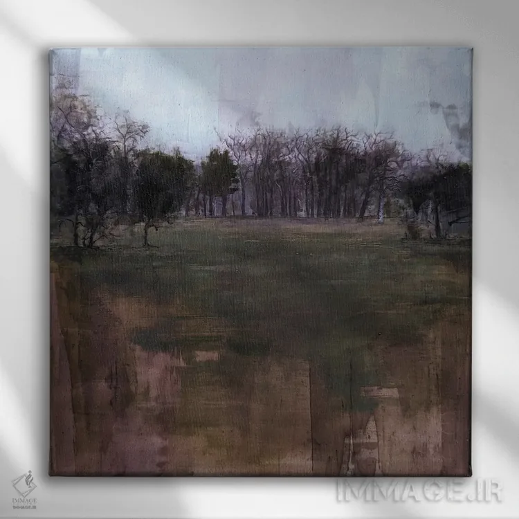 تابلو زمستان. غروب. پارک. اثر ادوارد وارکنتین - نمای روبهرو روی دیوار