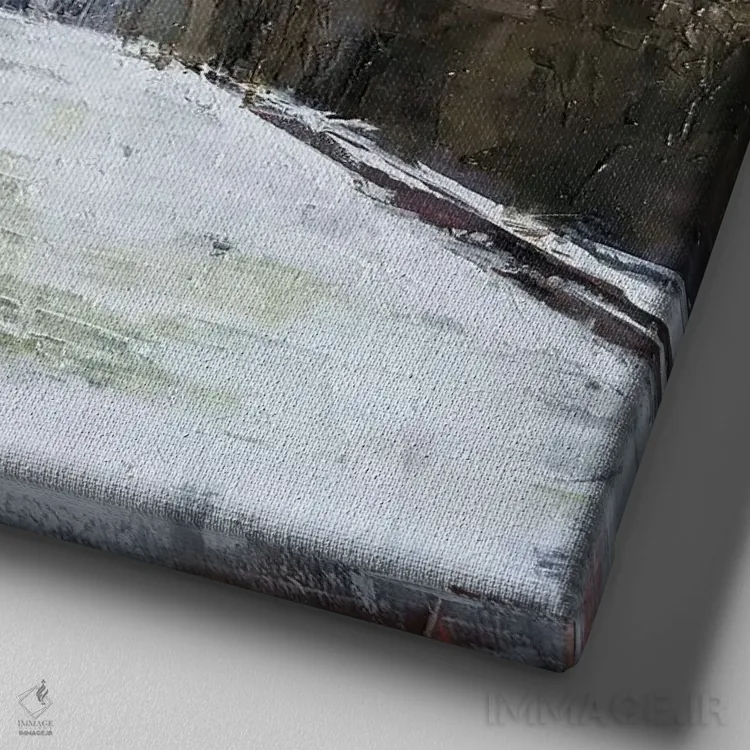 تابلو انبار (اصطبل روستایی) اثر ادوارد وارکنتین - نمای نزدیک بافت بوم