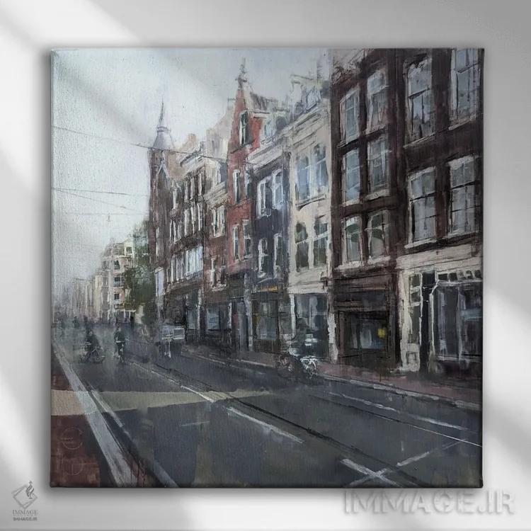 تابلو آمستردام ۲۴ ۰۱ اثر ادوارد وارکنتین - نمای روبهرو روی دیوار