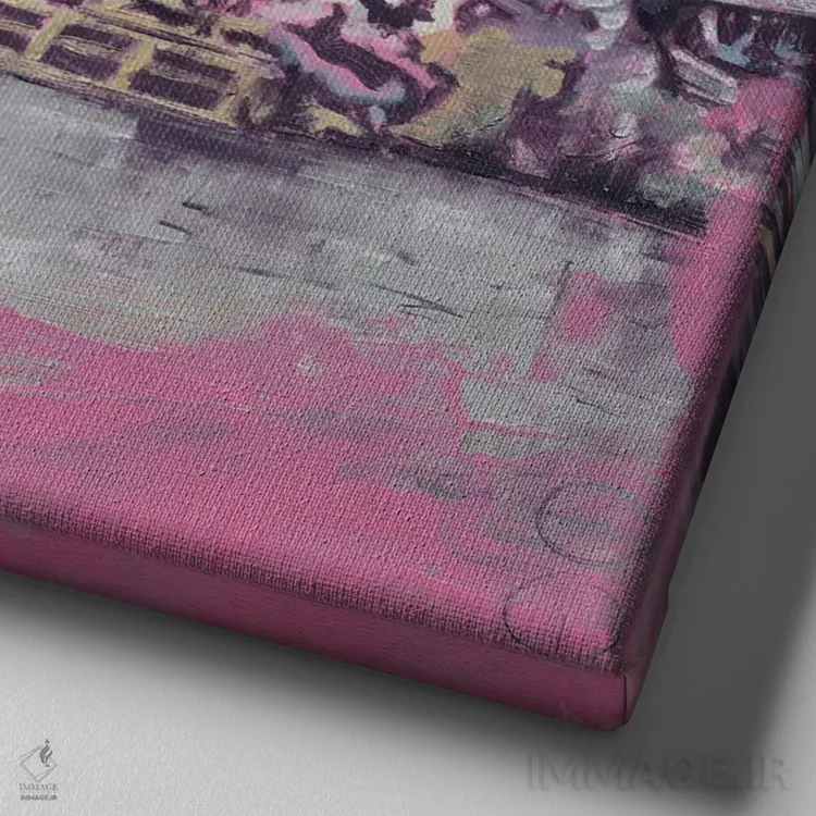 تابلو برلین ۲۱ ۰۴ اثر ادوارد وارکنتین - نمای نزدیک بافت بوم