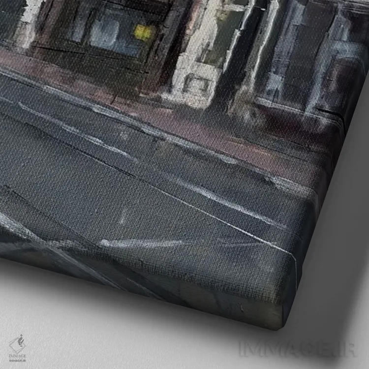 تابلو آمستردام ۲۴ ۰۱ اثر ادوارد وارکنتین - نمای نزدیک بافت بوم