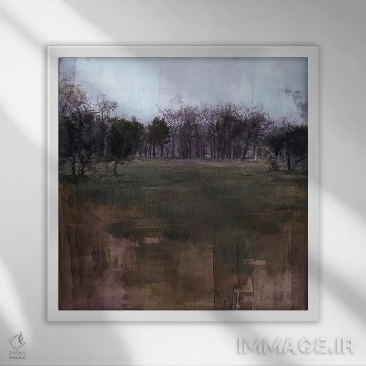 تابلو زمستان. غروب. پارک. اثر ادوارد وارکنتین - نمای قابدار سفید