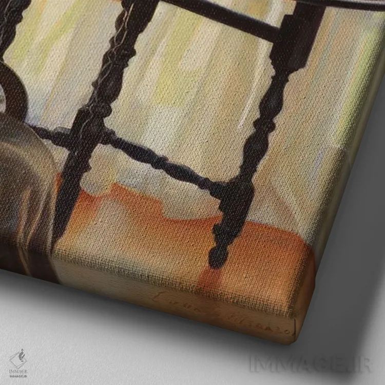 تابلو جویبارها اثر ایوان ویلسون - نمای نزدیک بافت بوم