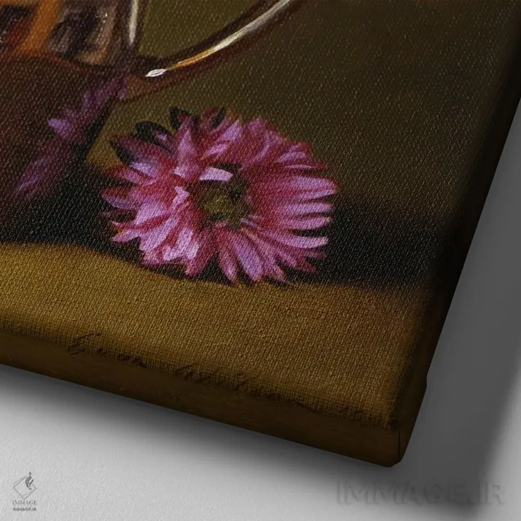 تابلو یک دسته رنگارنگ I اثر ایوان ویلسون - نمای نزدیک بافت بوم