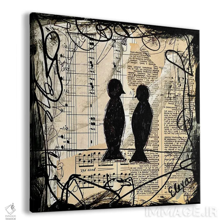 تابلو دو پرندهی آوازخوان اثر الکسا بانکرافت - نمای پرسپکتیو محصول