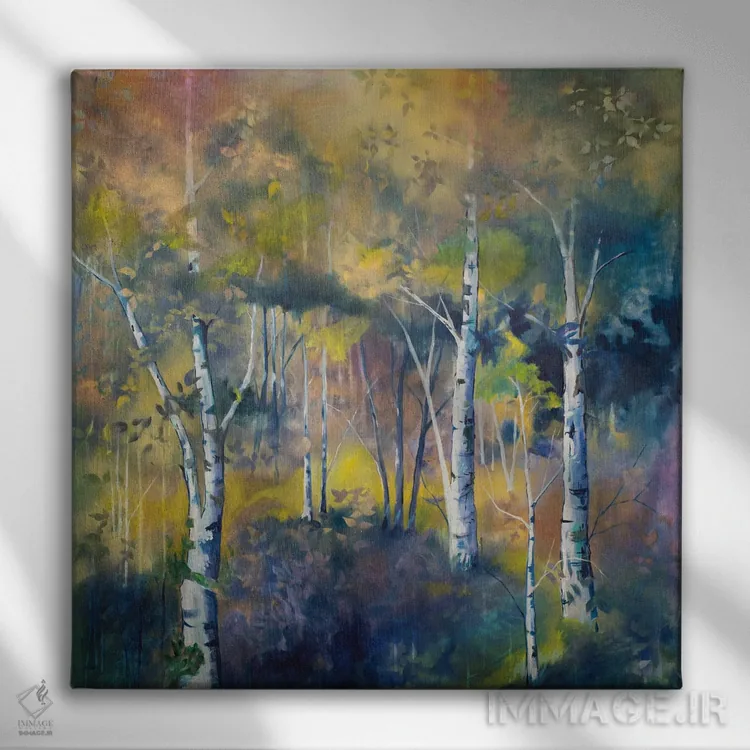 تابلو سایههای خنک هنگام غروب اثر الیری ریـدال - نمای روبهرو روی دیوار