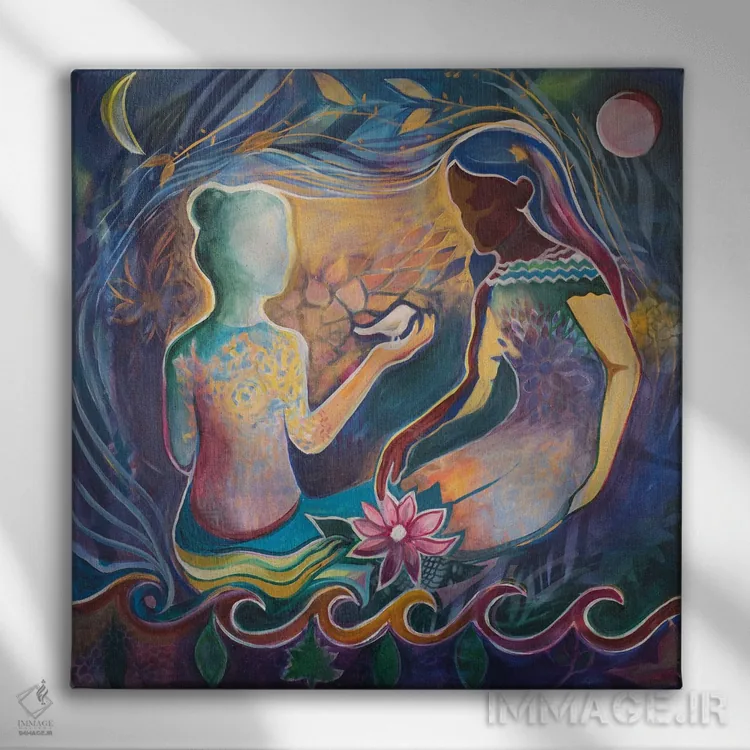 تابلو قدرت شفابخش گوش دادن اثر الیری ریـدال - نمای روبهرو روی دیوار