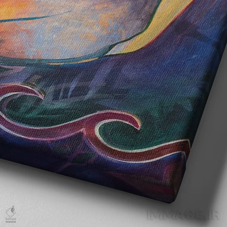 تابلو قدرت شفابخش گوش دادن اثر الیری ریـدال - نمای نزدیک بافت بوم