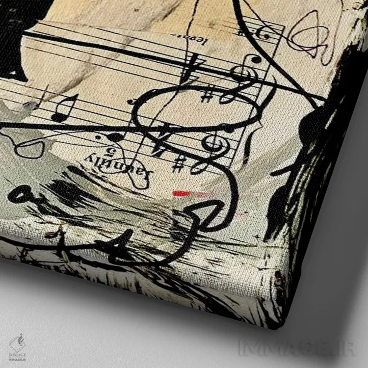 تابلو سه پرندهی آوازخوان اثر الکسا بانکرافت - نمای نزدیک بافت بوم