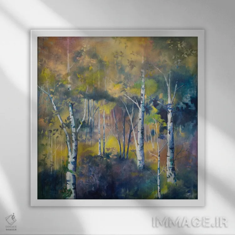 تابلو سایههای خنک هنگام غروب اثر الیری ریـدال - نمای قابدار سفید