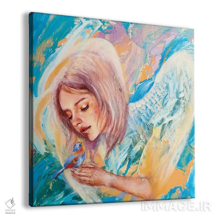 تابلو پرنده آبی اثر یوری کیم - نمای پرسپکتیو محصول