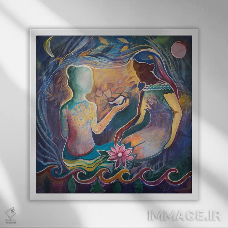 تابلو قدرت شفابخش گوش دادن اثر الیری ریـدال - نمای قابدار سفید