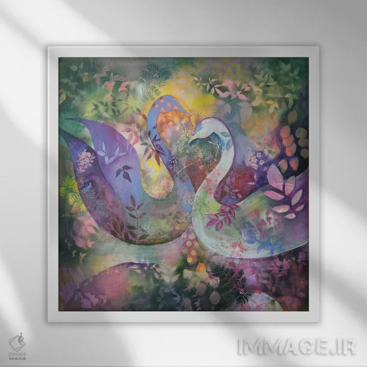 تابلو دو قوی اثر الیری ریـدال - نمای قابدار سفید