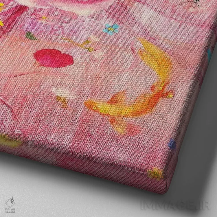 تابلو اُفلیا اثر یوری کیم - نمای نزدیک بافت بوم