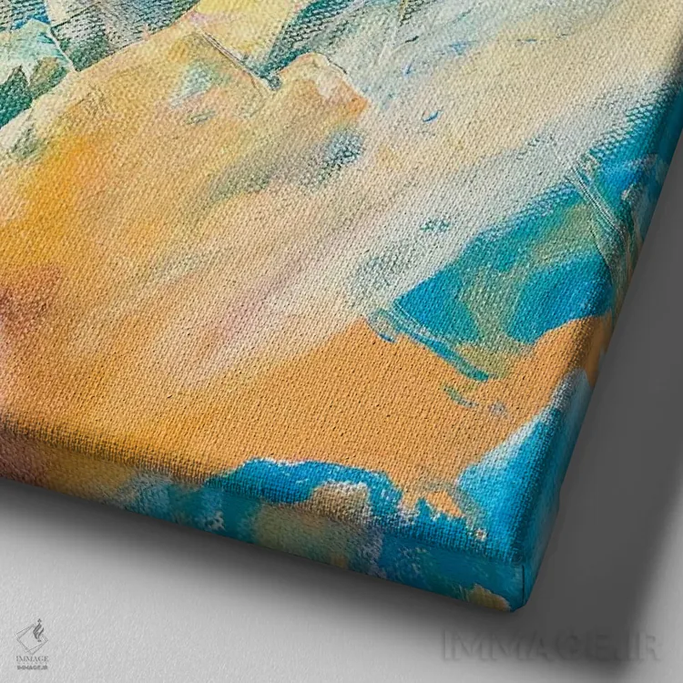 تابلو پرنده آبی اثر یوری کیم - نمای نزدیک بافت بوم